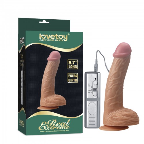 Вибратор на присоске Lovetoy Real Extreme Extra Girth Vibrating Dildo 22 см
