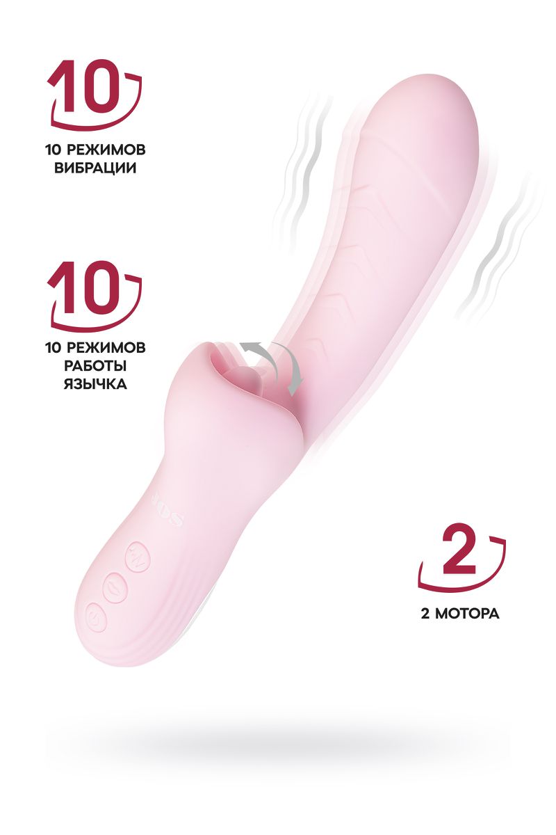 Виброкролик с ласкающим язычком JOS Orali, розовый, 22 см
