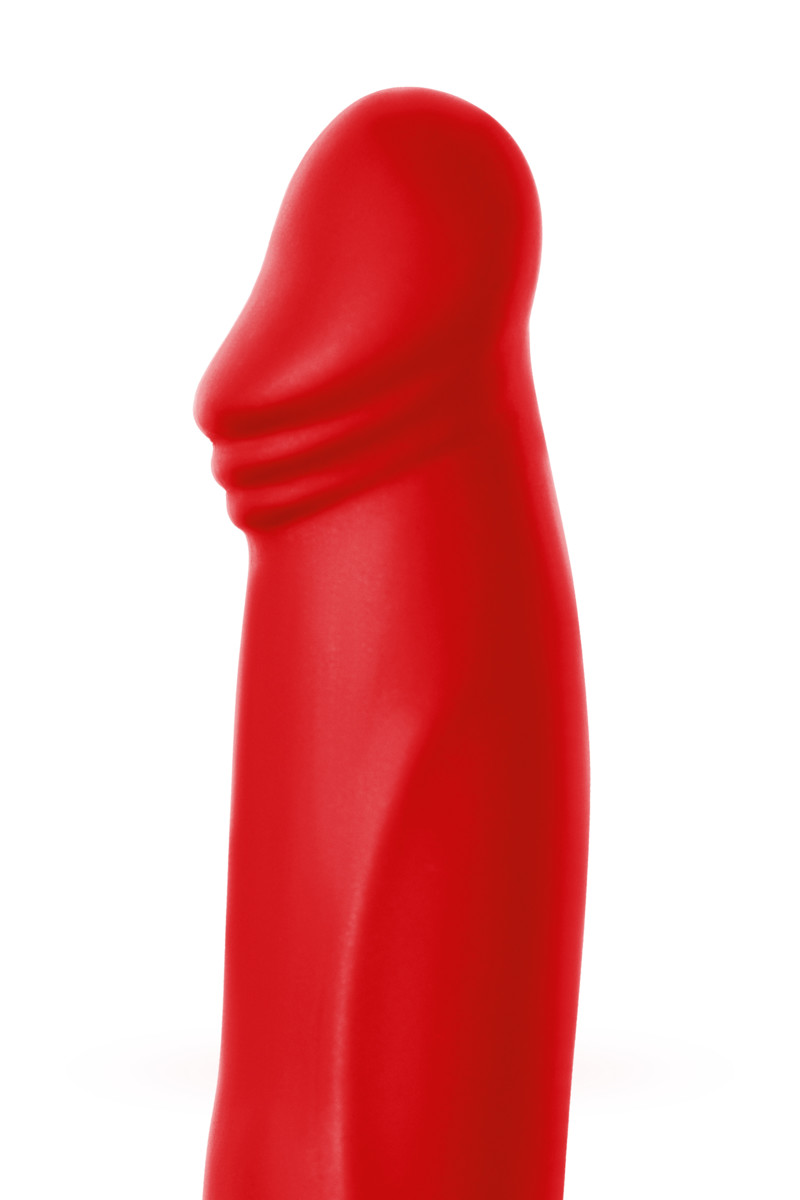 Насадка на пенис для двойного проникновения Black&Red by TOYFA, красная, 19 см