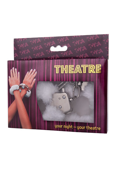 Наручники TOYFA Theatre, меховые, белые, 28 см
