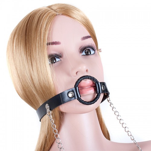 Кляп кольцо-расширитель Kissexpo с зажимами для сосков