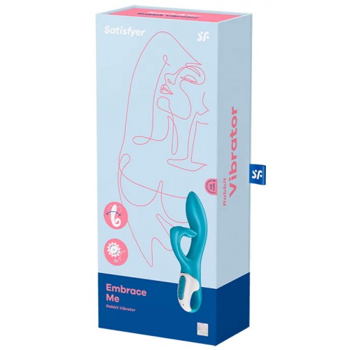 Вибратор для точки G с загнутым клиторальным стимулятором Satisfyer Embrace Me бирюзовый