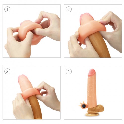 Насадка на пенис с вибрацией Lovetoy Revolutionary Silicone Nature Extender + 5 см