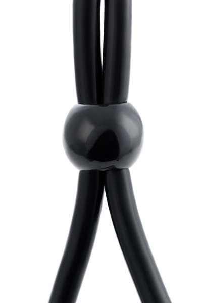 Лассо на пенис A-toys by TOYFA с двумя бусинами, черное, 19,5 см