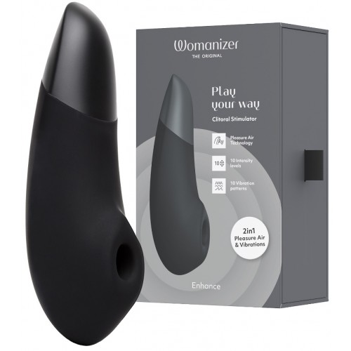 Бесконтактный клиторальный стимулятор Womanizer Enhance с вибрацией, черный
