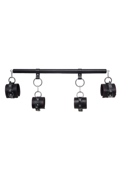 Бондажный набор Pecado BDSM, распорка, наручники, оковы, натуральная кожа, черный