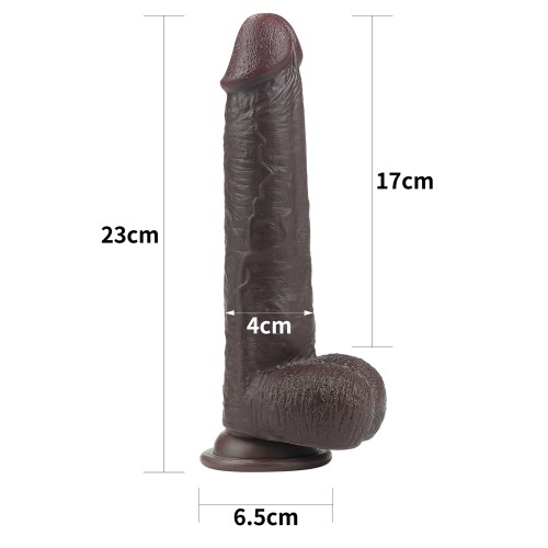 Черный фаллоимитатор на присоске Lovetoy Sliding-Skin Dual Layer Dong 23 см
