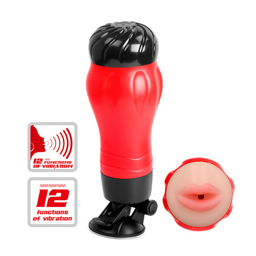 Мастурбатор ротик на присоске с вибрацией и звуком Baile Crazy Bull Maurice