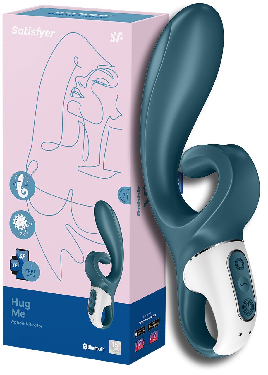Вибратор-кролик с гибким клиторальным отростком Satisfyer Hug Me grayblue