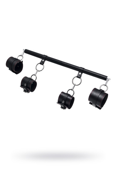 Бондажный набор Pecado BDSM, распорка, наручники, оковы, натуральная кожа, черный