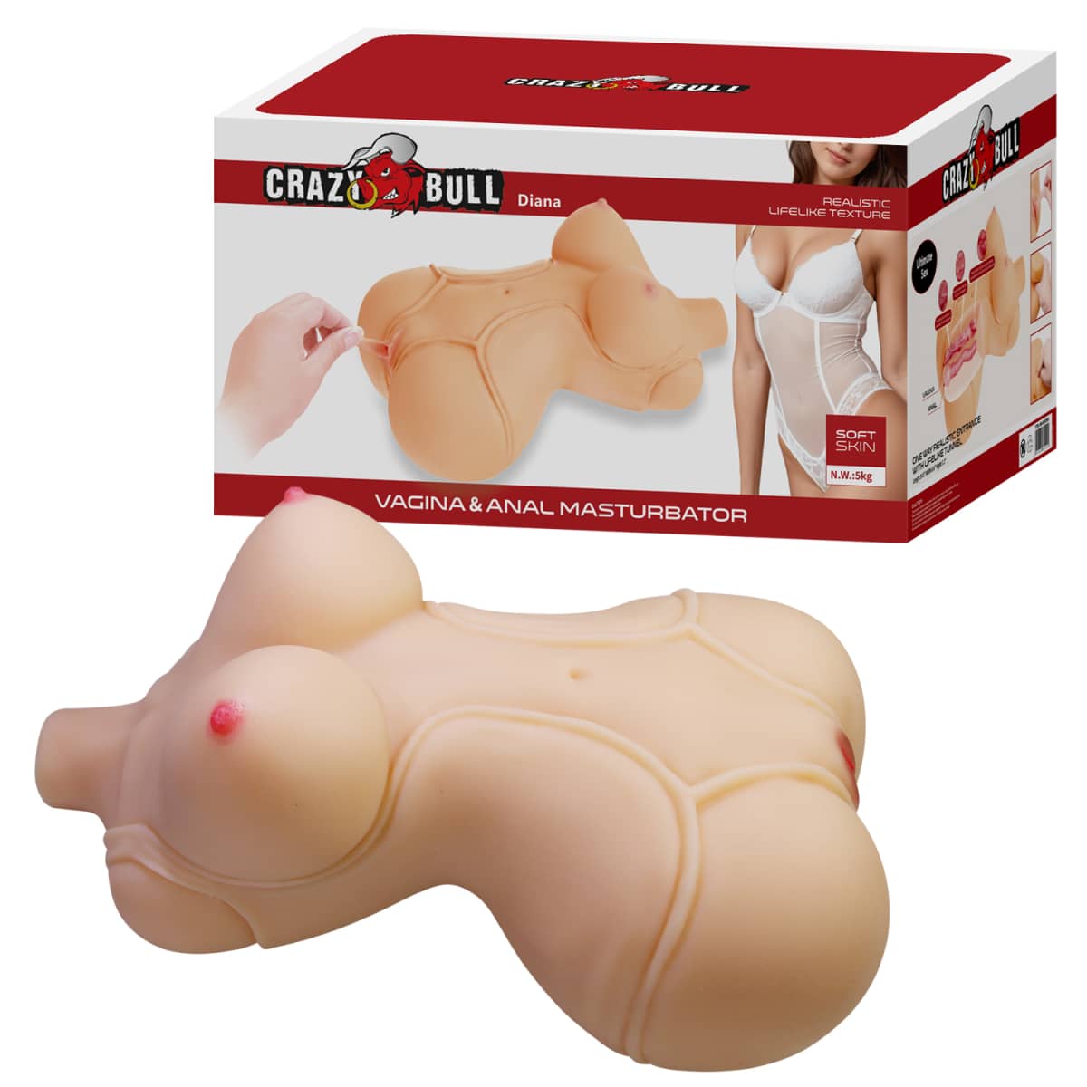 Мастурбатор женский торс вагина и анус Crazy Bull Diana