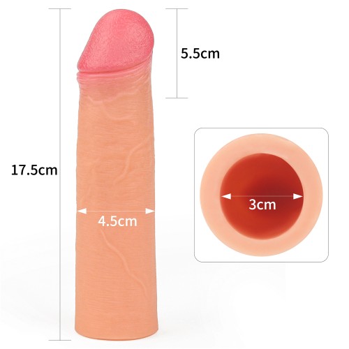 Удлиняющая насадка на пенис Lovetoy LV4213 Flesh Nature Extender + 5,5 см