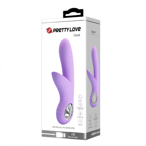Перезаряжаемый вибратор Baile Carol сиреневый с клиторальной стимуляцией