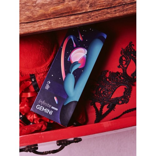 Нагреваемый вибратор Le Frivole кролик Gemini цвет морская волна