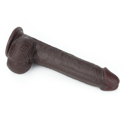 Черный фаллоимитатор на присоске Lovetoy Sliding-Skin Dual Layer Dong 23 см