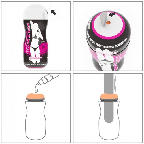 Мастурбатор в колбе Lovetoy Sex In A Can Vagina Lotus Tunnel