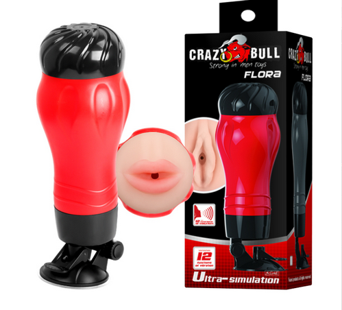 Мастурбатор ротик на присоске с вибрацией и звуком Baile Crazy Bull Maurice