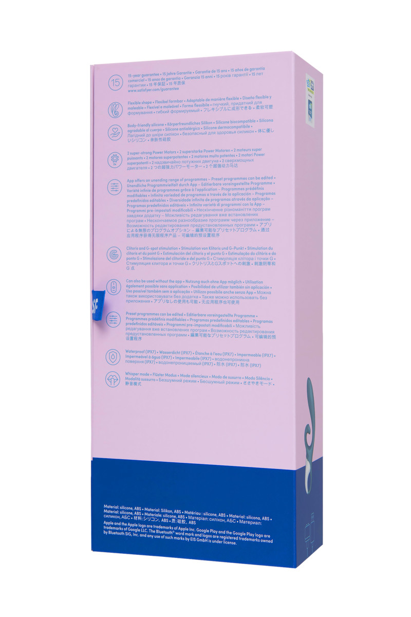 Вибратор-кролик с гибким клиторальным отростком Satisfyer Hug Me grayblue