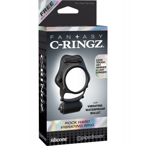 Двойное эрекционное кольцо PipeDream с вибрацией Fantasy C-Ringz Rock Hard Vibrating Ring