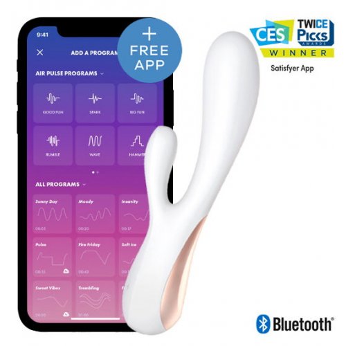 Вибратор Satisfyer Mono Flex с возможностью управления через смартфон белый