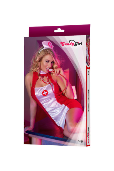 Костюм медсестры Candy Girl Gigi, красно-белый, OS
