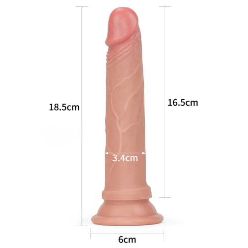 Фаллоимитатор на присоске телесный Lovetoy Dual-Layered Silicone Cock 19 см