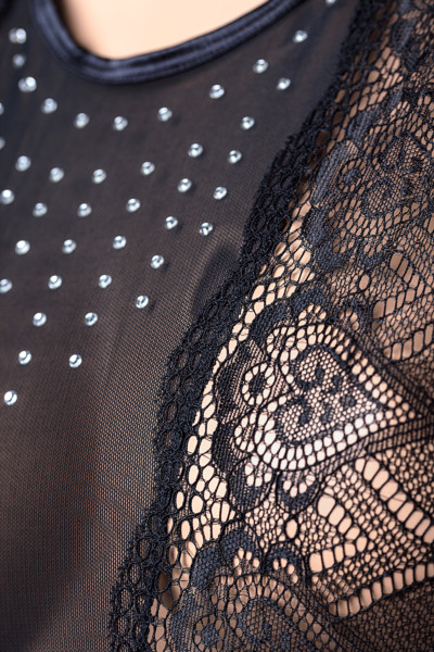 Боди со стразами Candy Girl Delight, чёрное, XL