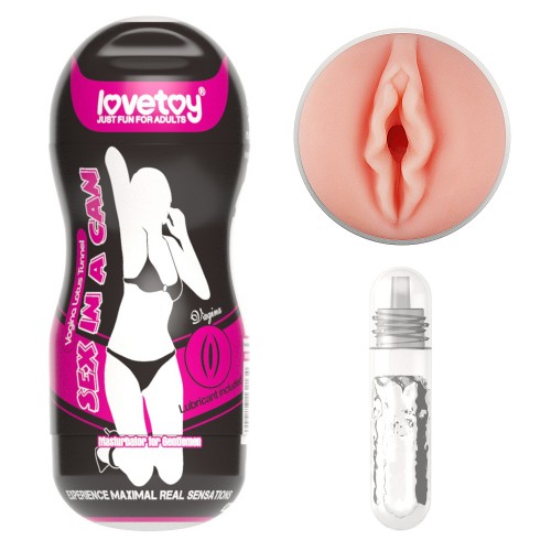 Мастурбатор в колбе Lovetoy Sex In A Can Vagina Lotus Tunnel