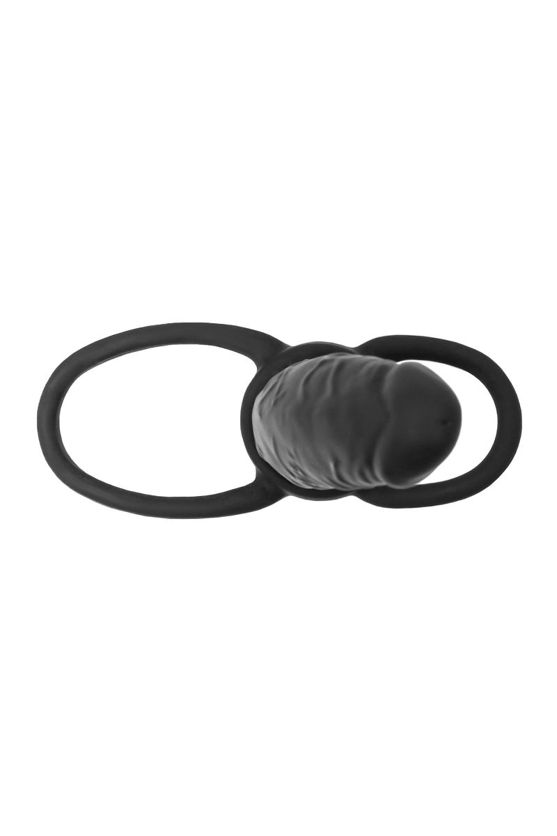 Насадка на пенис для двойного проникновения Black&Red by TOYFA, чёрный, 16,5 см