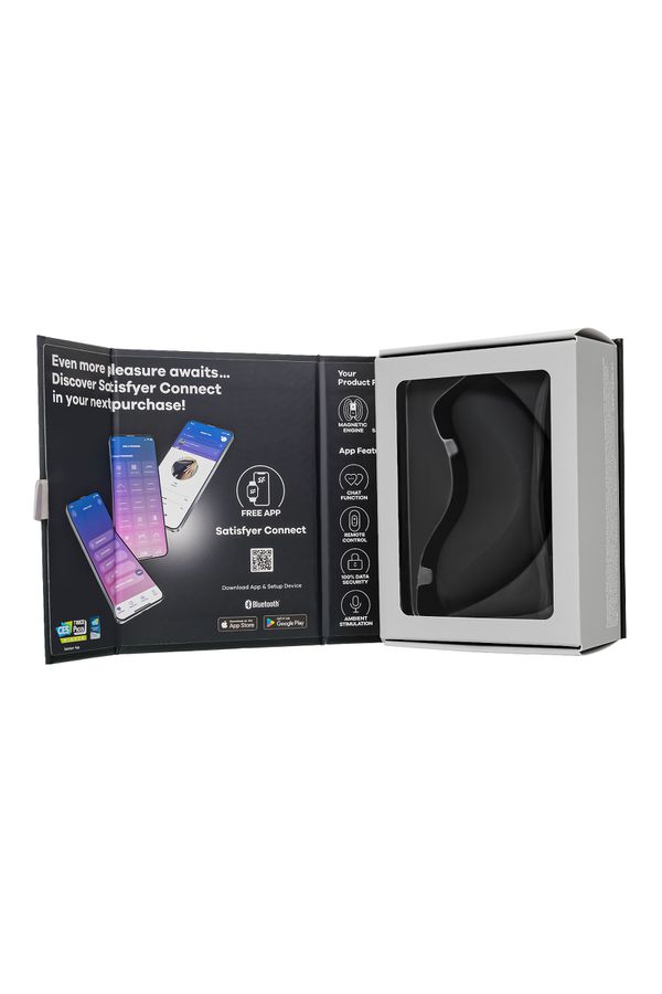 Вакуумно-волновой стимулятор клитора Satisfyer Magnetic Deep Pulse, черный, 11 см