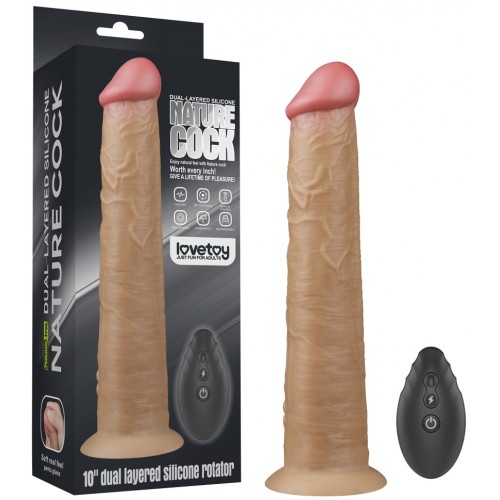 Реалистичный вибратор с ротацией Lovetoy Dual Layered Silicone Rotator 25 см