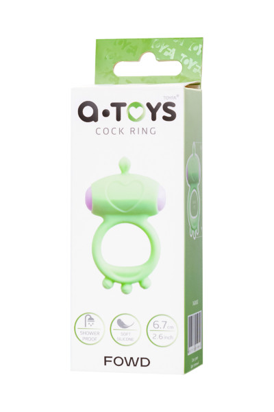 Виброкольцо на пенис TOYFA Fowd, зеленое, 6,7 см