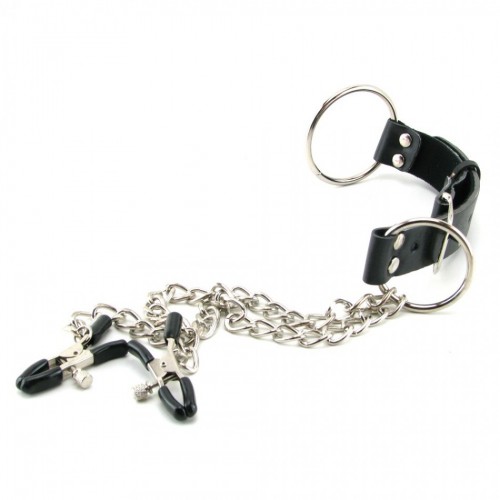 Набор зажимы на соски и кольцо для пениса PipeDream FF Nipple Clamps and Cockring Set