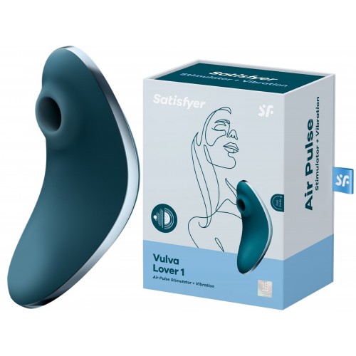 Вакуумно-волновой стимулятор клитора с вибрацией Satisfyer Vulva Lover 1 морская волна
