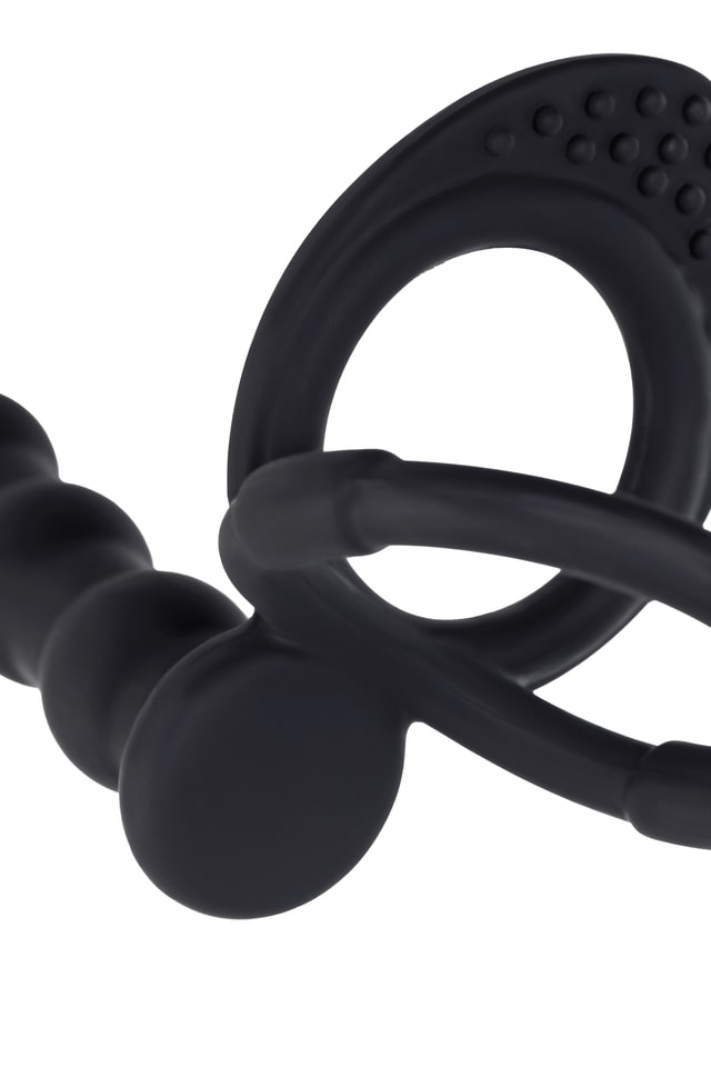 Насадка на пенис для двойного проникновения Black&Red TOYFA, черная, 19,5 см