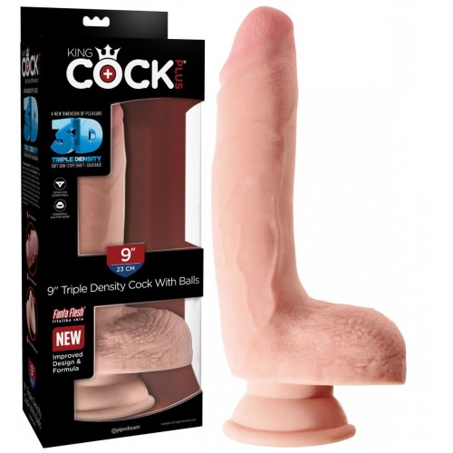 Крупный фаллоимитатор на присоске PipeDream King Cock Plus Triple Density 24 см