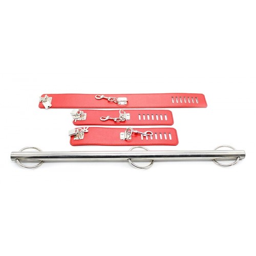 Жесткий металлический фиксатор для рук и шеи Kissexpo красный