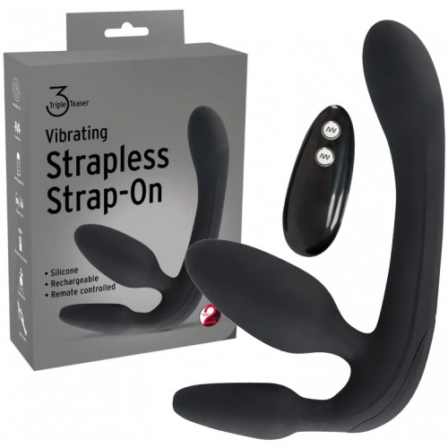 Безремневой страпон с вибрацией и дистанционным пультом управления Orion Strapless Strap-On