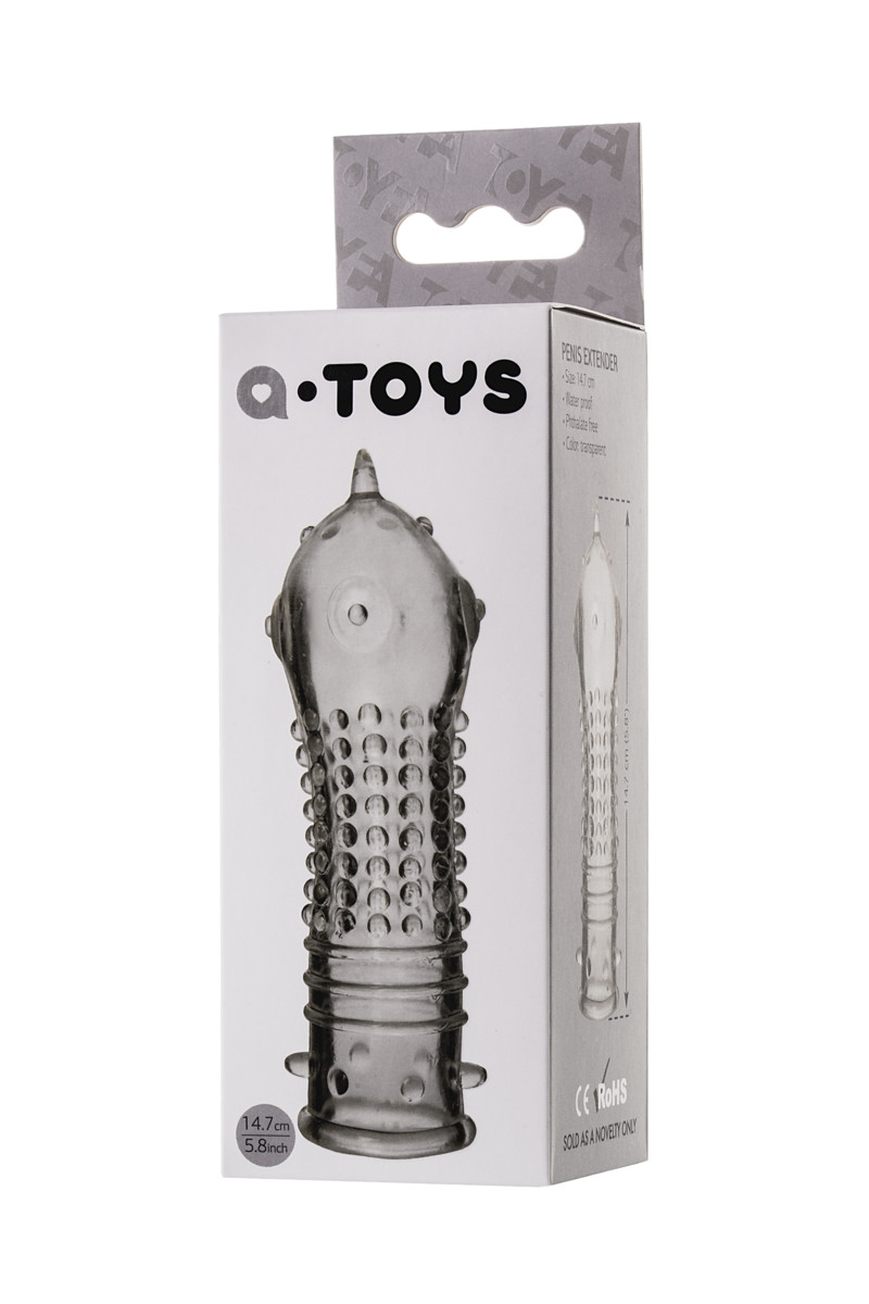 Насадка на пенис TOYFA A-Toys, прозрачный, 14,7 см