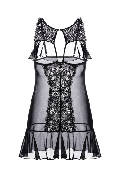 Комбинация Erolanta Lingerie Collection с открытой грудью, черная (54-56)