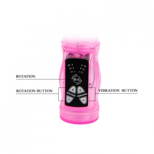 Розовый вибратор Baile с ротацией и клиторальной стимуляцией