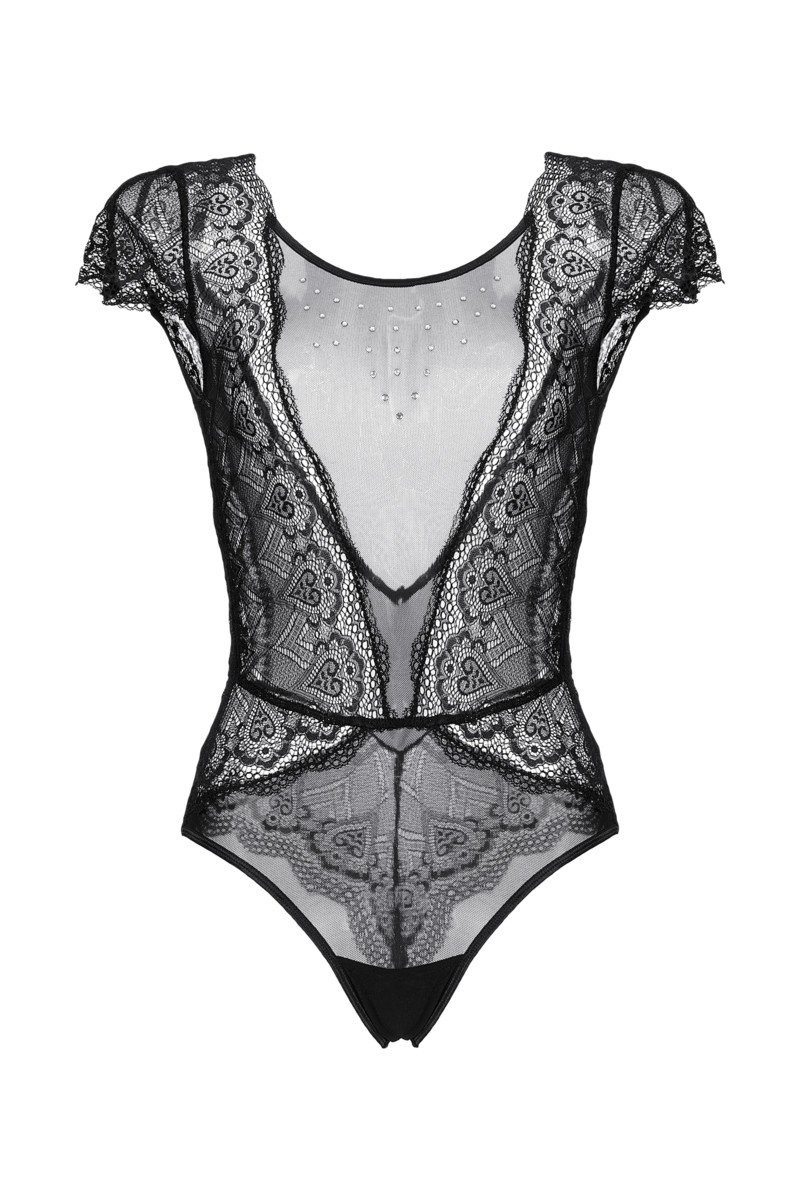 Боди со стразами Candy Girl Delight, чёрное, OS