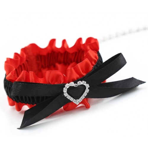 Атласные браслеты-фиксаторы Kissexpo красно-черного цвета