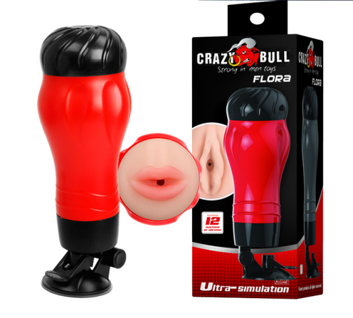 Мастурбатор ротик на присоске с 12 функциями вибрации Baile Crazy Bull Flora