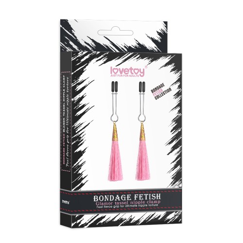 Зажимы для сосков Lovetoy Glamor Tassel Nipple Clamp Pink