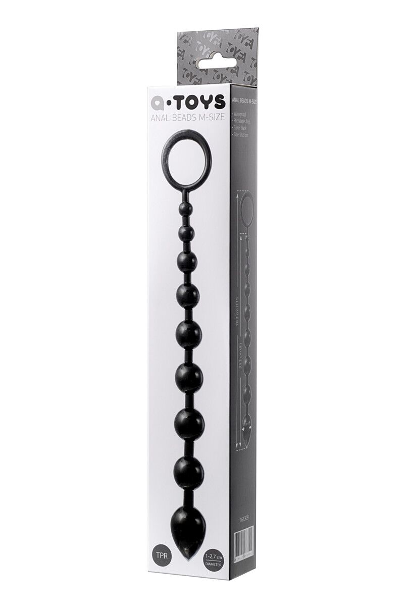 Анальная цепочка Toyfa A-toys M, черный, 28,3 см