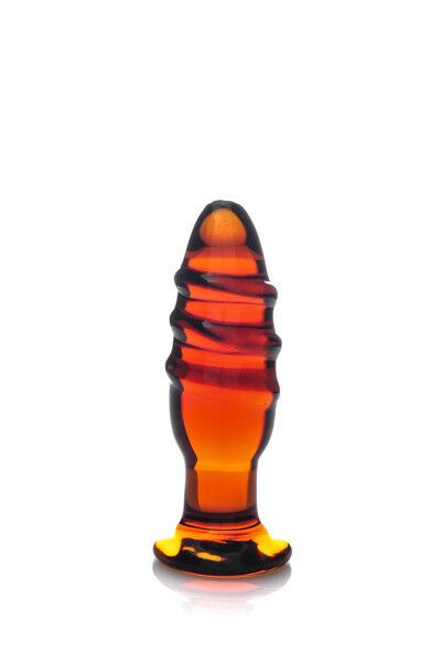 Анальная втулка Sexus Glass, стекло, коричневая, 12,5 см