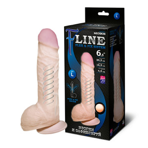 Фаллоимитатор А-Полимер неоскин на присоске FLEX & FIX SISTEM Lovetoy, телесный, 21 см