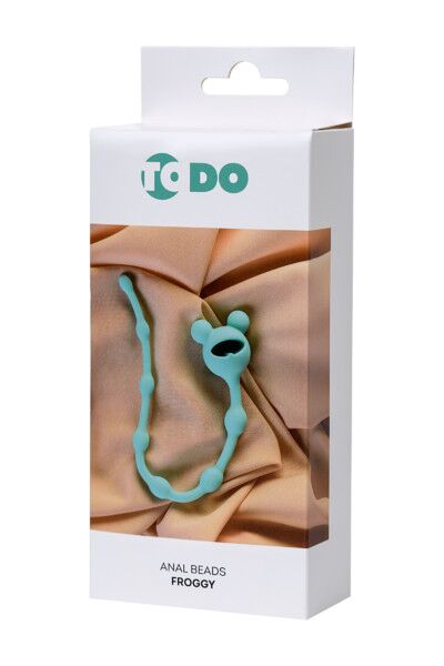Анальная цепочка ToDo by Toyfa Froggy, силикон, мятная, 27,4 см