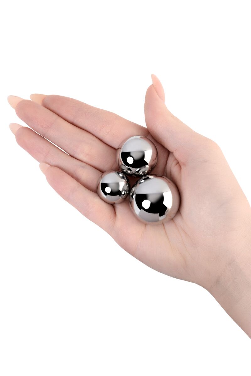 Набор вагинальных шариков Toyfa, металлические 2,8мм, 2,3мм, 1,8 мм